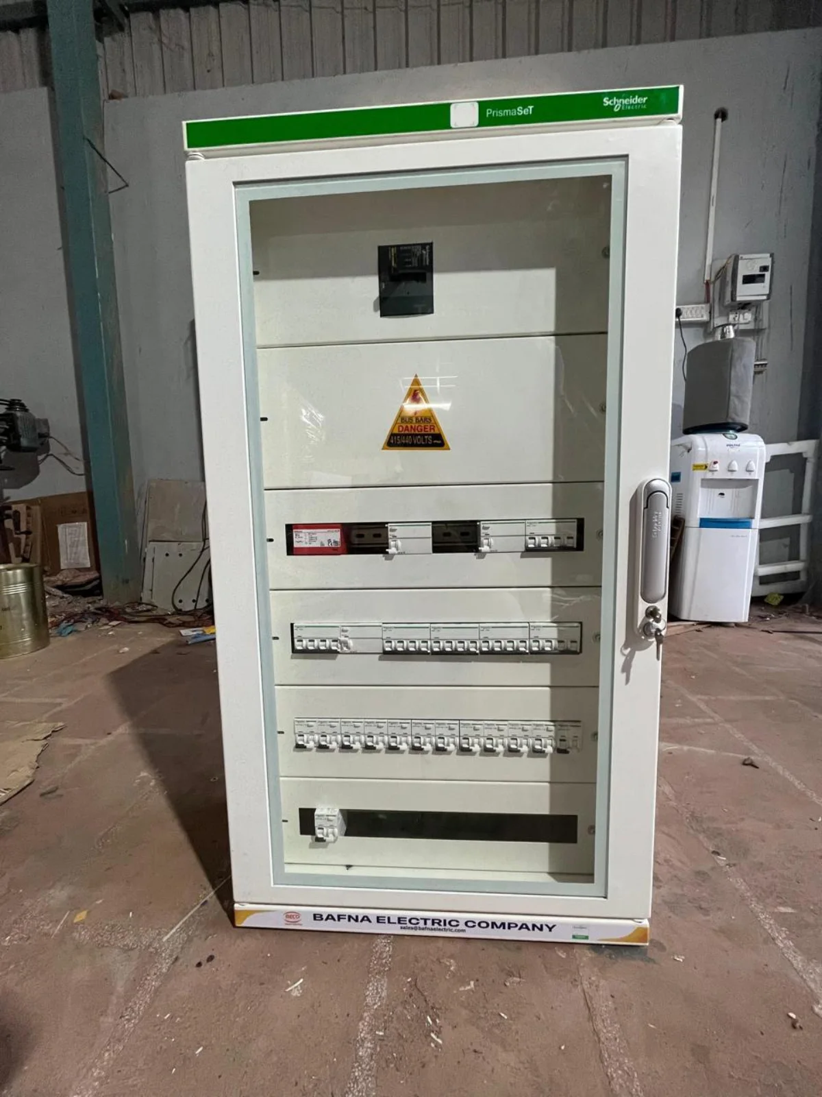 PrismaSet cabinet with electrical protection and distribution equipment
